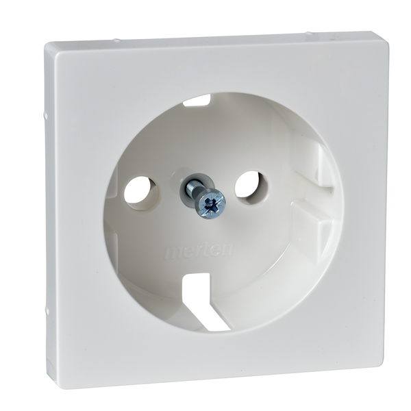 Central plate for SCHUKO socket-outlet insert, polar white, glossy, System M image 5