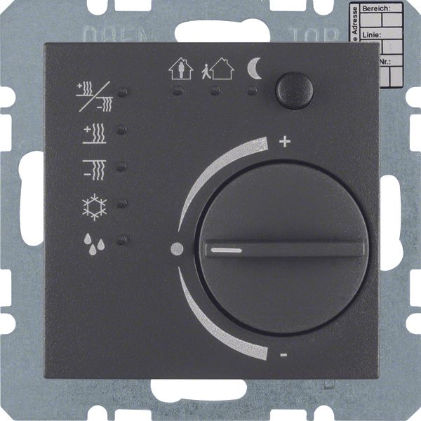 Thermostat with push-button interface, B.3/B.7, anthracite matt image 1