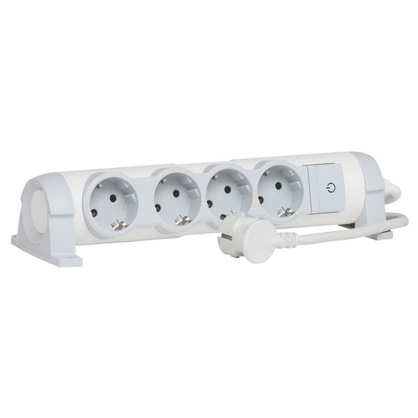Multi-outlet extension for comfort - 4x2P+E orientable - 3 m cord image 2