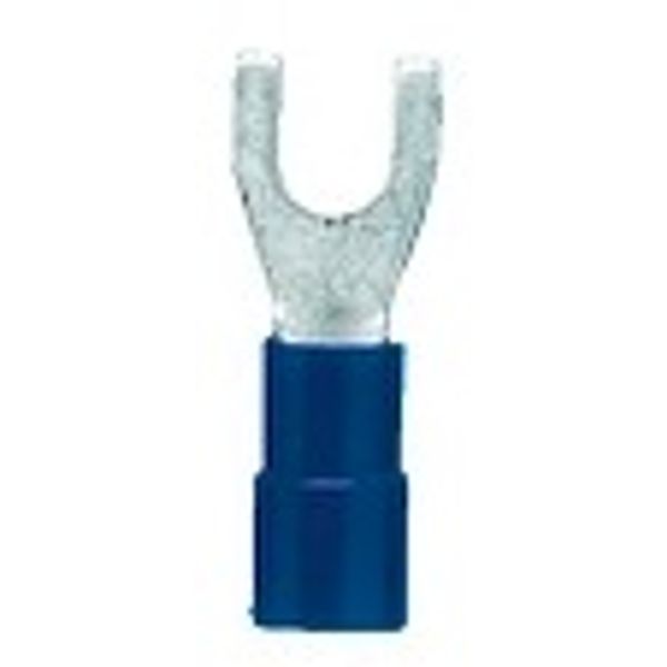 Fork crimp cable shoe, insulated, blue, 1.5-2.5mmý, M4 image 1