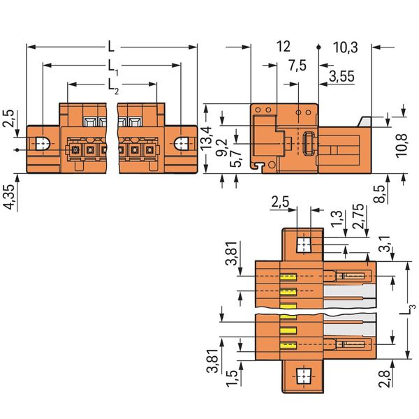 1-conductor male connector CAGE CLAMP® 1.5 mm² orange image 3