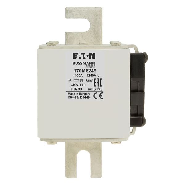 Fuse-link, high speed, 1100 A, AC 1250 V, size 3, 76 x 92 x 139 mm, aR, DIN, IEC, single indicator image 17