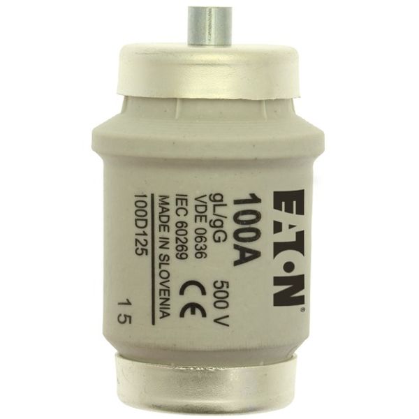 Fuse-link, LV, 100 A, AC 500 V, D4, aR, IEC, ultra rapid image 1