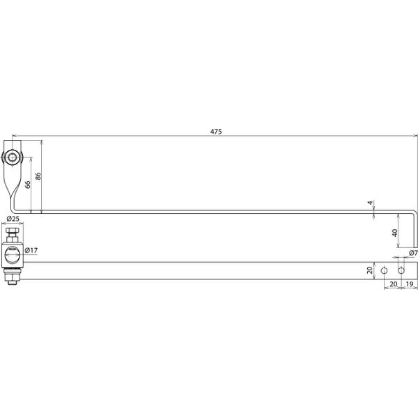 Rod holder with brace L 475mm St/tZn for pitched roof with StSt bolt R image 2