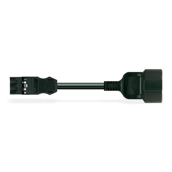 pre-assembled adapter cable;Plug/SCHUKO coupler;3-pole;black image 2