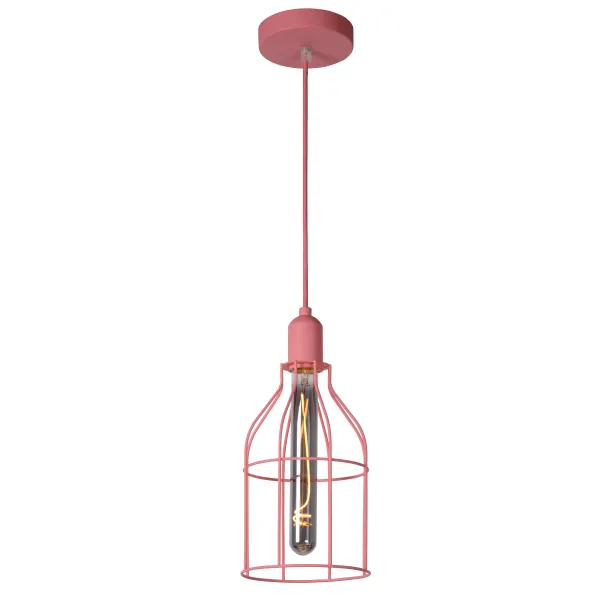 Lucide POLA - Pendant light Children - Ø 15 cm - 1xE27 - Pink image 1