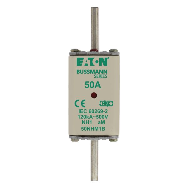 Fuse-link, low voltage, 50 A, AC 500 V, NH1, aM, IEC, dual indicator image 13