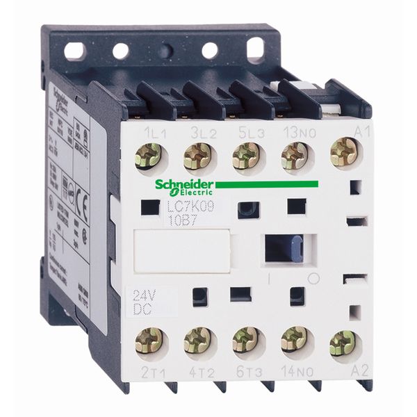 TeSys K contactor, 3P, AC-3 440V 9 A, 1NO aux., 24V AC coil image 1