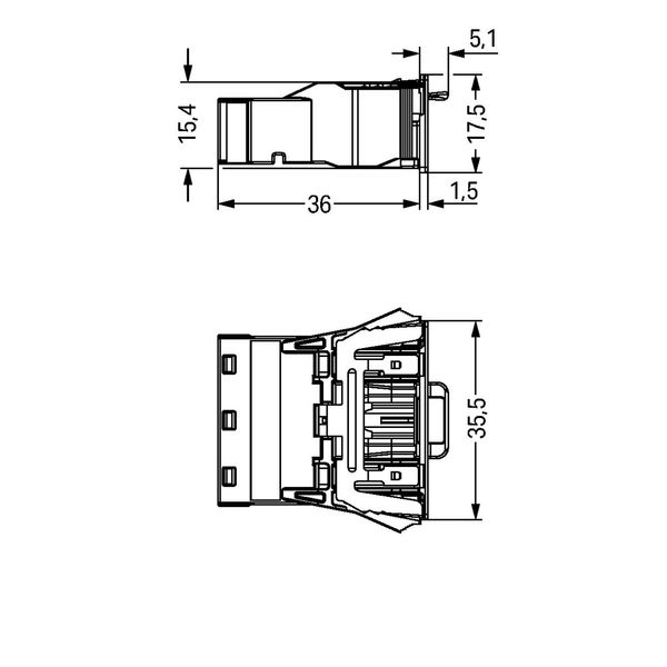 Snap-in plug with direct ground contact 3-pole white image 4