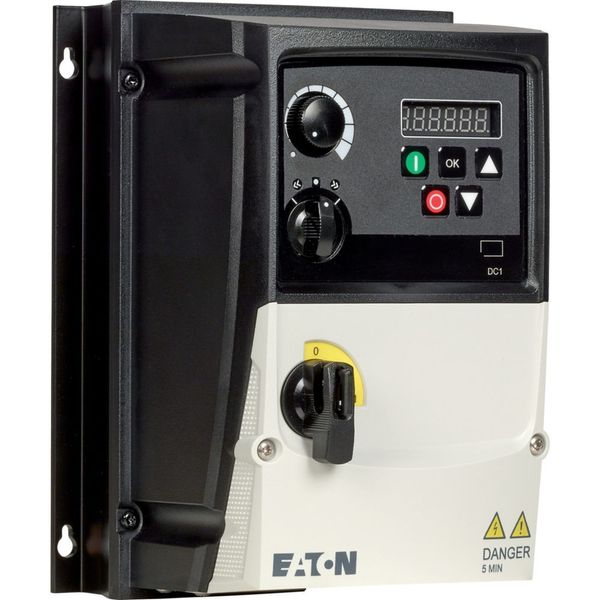Variable frequency drive, 230 V AC, 1-phase, 2.3 A, 0.37 kW, IP66/NEMA 4X, Radio interference suppression filter, 7-digital display assembly, Local co image 20