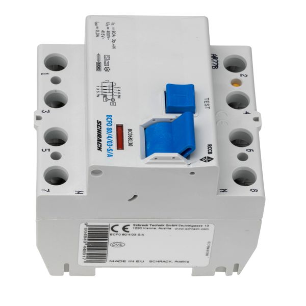 Residual current circuit breaker 80A, 4-p, 300mA, type S,A image 8