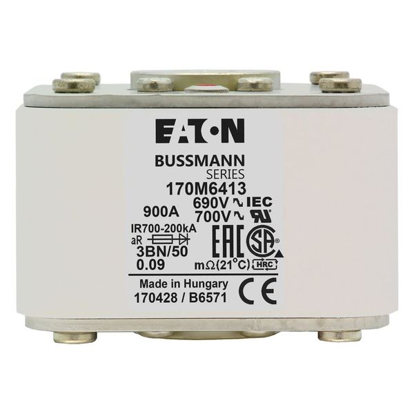 Fuse-link, high speed, 900 A, AC 690 V, size 3, aR, IEC, UL, single indicator image 13