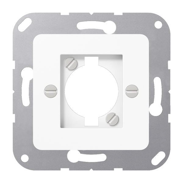 Centre plate for audio connectors, white image 1