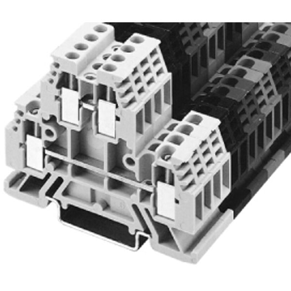 Allen-Bradley 1492-WD4 1492-W IEC Terminal Block, Two-Circuit Feed-Through Block, 4 mm (# 22 AWG - # 10 AWG) or 2.5 mm (# 22 AWG - # 12 AWG), Standard Feedthrough, Gray (Standard), image 1