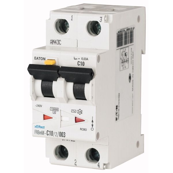 RCD/MCB combination, 10 A, 100 mA, MCB trip characteristic: B, 2p, RCD trip characteristic: LIA image 1