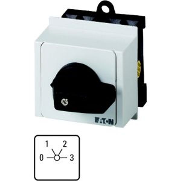 step switch for heating, T0, 20 A, service distribution board mounting, 2 contact unit(s), Contacts: 3, 60 °, maintained, With 0 (Off) position, 0-3, image 4