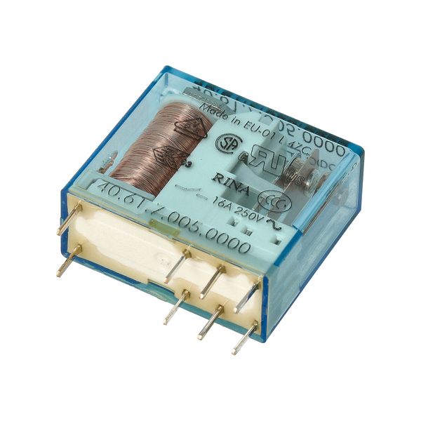 PCB/Plug-in Rel. 5mm.pinning 1CO 16A/6VDC/SEN/AgCdO (40.61.7.006.0000) image 3