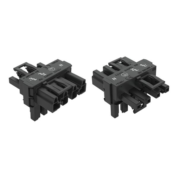 T-distribution connector 4-pole Cod. A black image 2