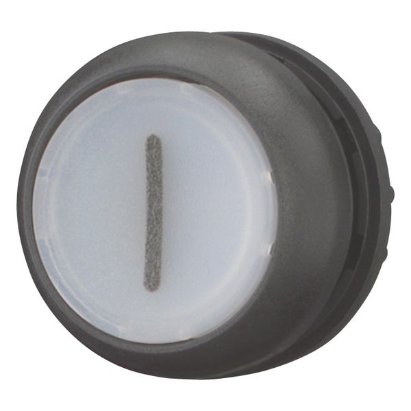 Illuminated pushbutton actuator, RMQ-Titan, Flush, maintained, White, inscribed 1, Bezel: black image 2