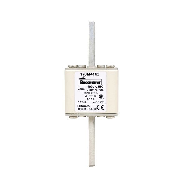 Fuse-link, high speed, 400 A, AC 690 V, DIN 1, 53 x 66 x 138 mm, aR, DIN, IEC, single indicator image 9