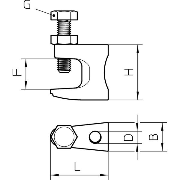 FL1-G M8 TG Carrier screw clamp with female thread M8 0-17mm image 2