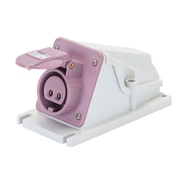 90° ANGLED SURFACE-MOUNTING SOCKET-OUTLET - IP44 - 3P 16A 20-25V 50-60HZ - VIOLET - n.r. - SCREW WIRING image 2