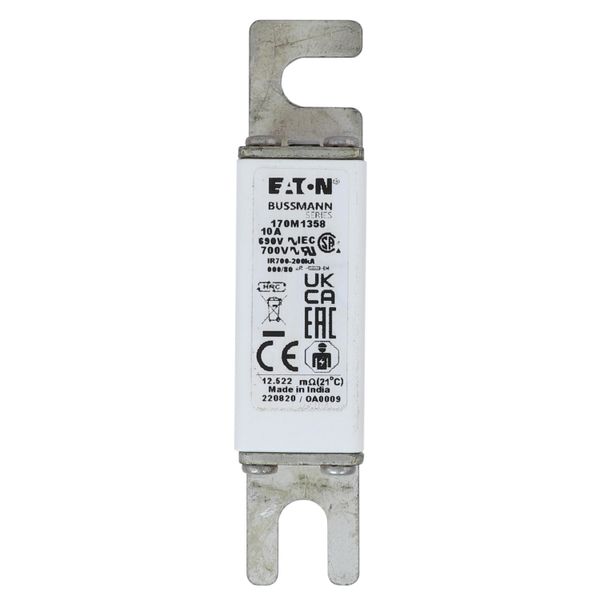 Fuse-link, high speed, 10 A, AC 690 V, DIN 000, 21 x 40 x 100 mm, gR, DIN, IEC, single indicator image 21