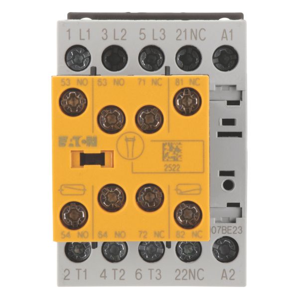 Safety contactor, 380 V 400 V: 3 kW, 2 N/O, 3 NC, 230 V 50 Hz, 240 V 60 Hz, AC operation, Screw terminals, With mirror contact (not for microswitches) image 3