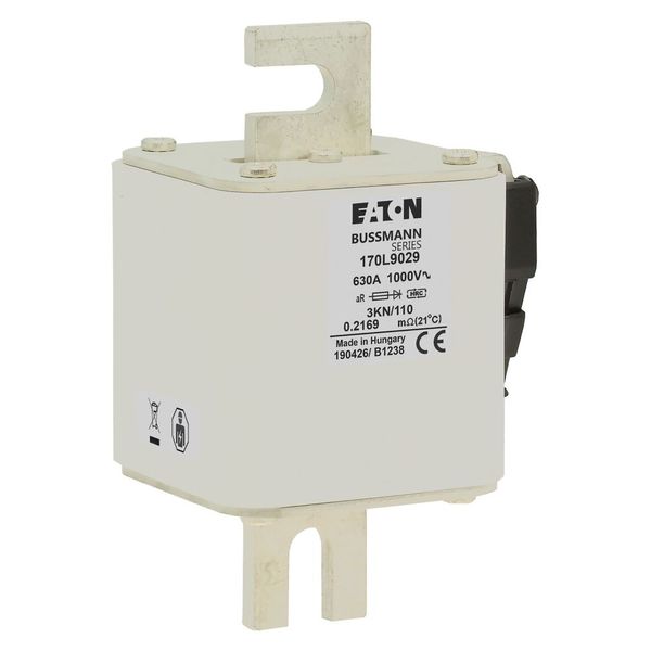 Fuse-link, high speed, 630 A, AC 1000 V, Size 3, 74 x 92 x 141 mm, aR, IEC, single indicator image 16