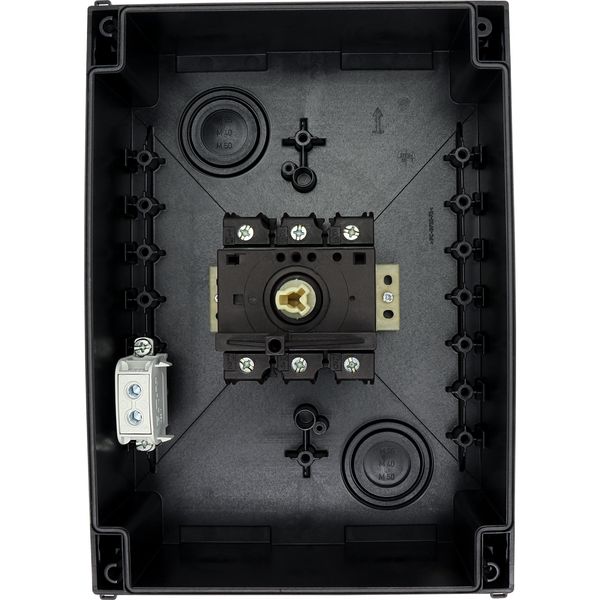 Main switch, P3, 100 A, surface mounting, 3 pole, STOP function, With black rotary handle and locking ring, Lockable in the 0 (Off) position image 55