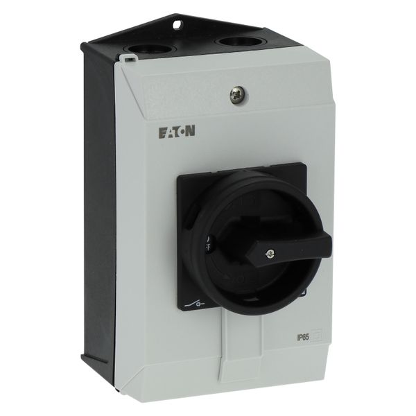 Main switch, P1, 40 A, surface mounting, 3 pole, 1 N/O, 1 N/C, STOP function, With black rotary handle and locking ring, Lockable in the 0 (Off) posit image 10