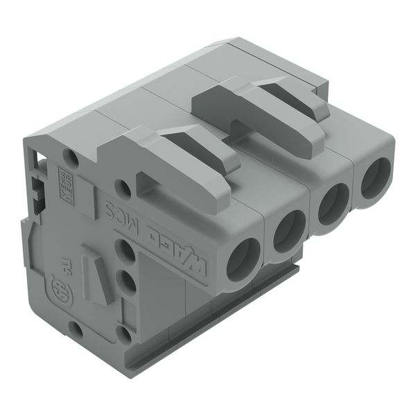 1-conductor female connector, angled CAGE CLAMP® 2.5 mm² gray image 1