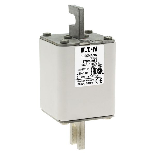 Fuse-link, high speed, 630 A, AC 1000 V, DIN 2, 59 x 75 x 138 mm, aR, DIN, IEC, single indicator image 18