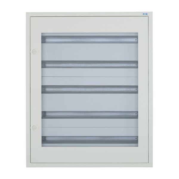 Complete flush-mounted flat distribution board with window, white, 33 SU per row, 5 rows, type C image 6