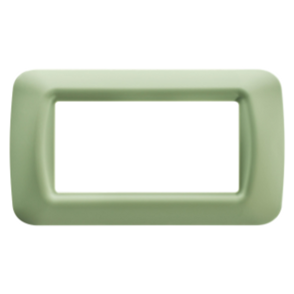 TOP SYSTEM PLATE - IN TECHNOPOLYMER GLOSS FINISHING - 4 GANG - VENETIAN GREEN - SYSTEM image 1
