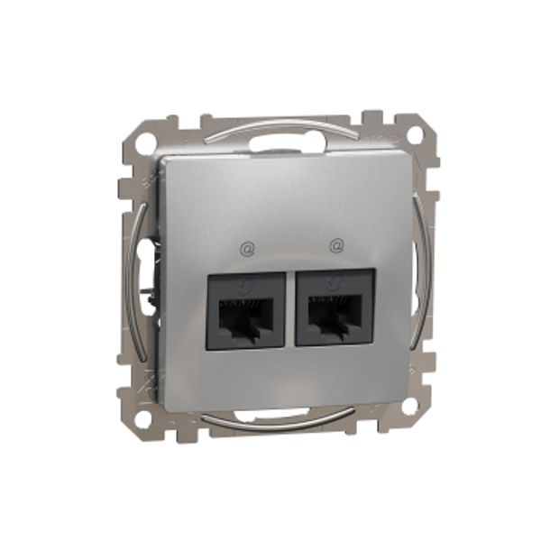 Double DATA Outlet CAT 5E UTP, Sedna Design & Elements, RJ45, Aluminium image 4