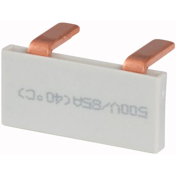 Phase busbar with 2x pins, 1-phase, insulated, angled image 1