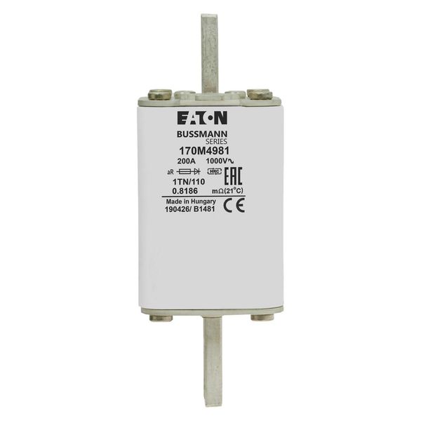 Fuse-link, high speed, 200 A, AC 1000 V, DIN 1, 51 x 69 x 138 mm, aR, DIN, IEC, type T indicator image 6