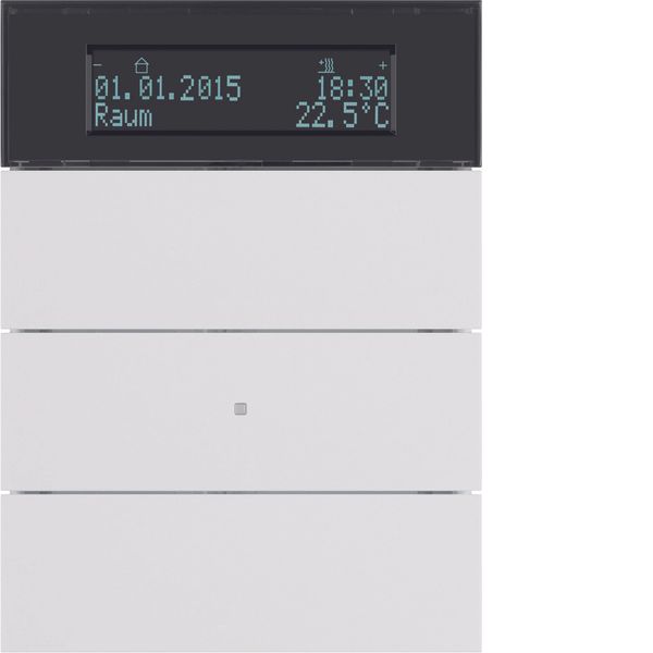 B.IQ push-button 3gang thermostat, display, KNX - B.IQ, p. white, matt image 1