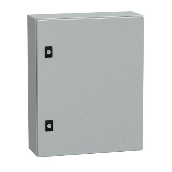 Spacial CRN plain door with mount.plate. H500xW400xD150 IP66 IK10 RAL7035.. image 1