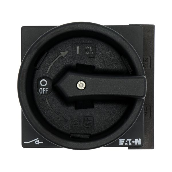 Main switch, P1, 25 A, flush mounting, 3 pole, 1 N/O, 1 N/C, STOP function, With black rotary handle and locking ring, Lockable in the 0 (Off) positio image 30