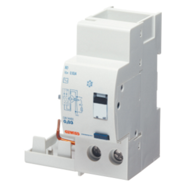 ADD ON RESIDUAL CURRENT CIRCUIT BREAKER FOR MT CIRCUIT BREAKER - 2P 63A TYPE AC INSTANTANEOUS Idn=0,3A - 2 MODULES image 1