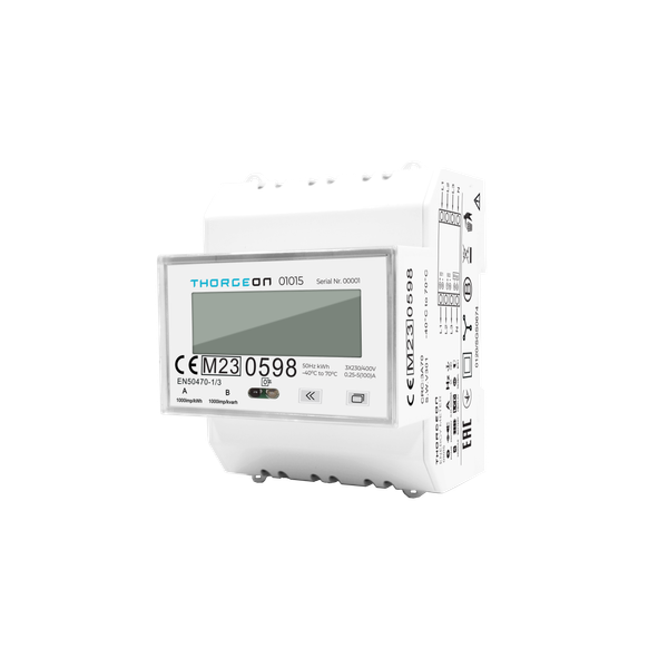 3-Phase DIN Energy Meter 80A Multi-Tariff M-BUS MID certificate THORGEON image 1