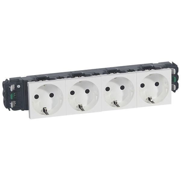 Socket Mosaic - 4 x 2P+E -for installation on trunking -automatic term -standard image 2
