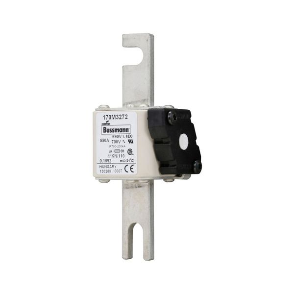 Fuse-link, high speed, 550 A, AC 690 V, compact DIN 1, 45 x 58 x 134 mm, aR, DIN, IEC, type K indicator, 110 mm centres image 7