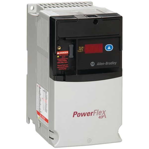Drive, PowerFlex 40P, 480VAC, 3PH, 2.3A, 0.75KW, 1.0HP, No Filter image 1