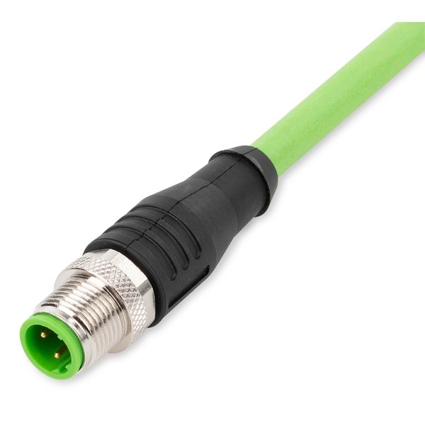 ETHERNET cable M12D plug straight 4-pole green image 2