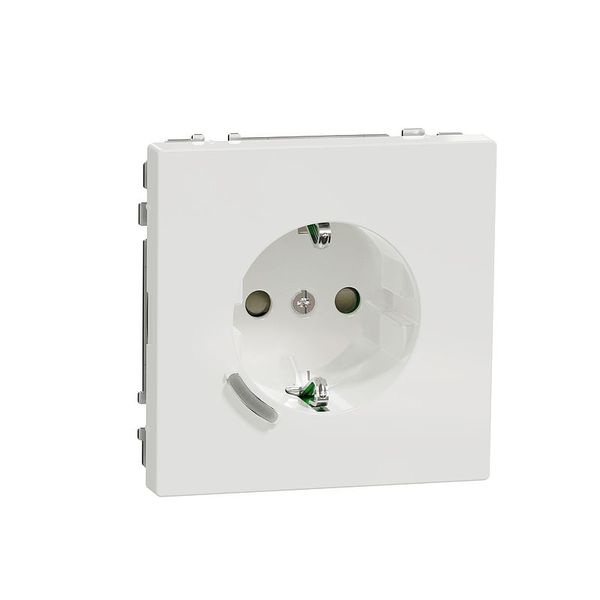 Connected SCHUKO socket 16A, system design, brilliant thermoplastic, lotus white image 1