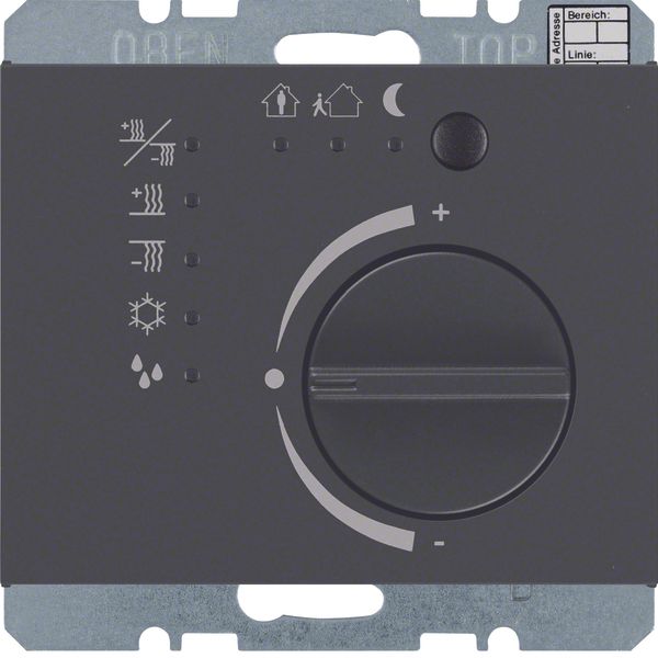 Thermostat with push-button interface, K.1, anthracite matt image 1