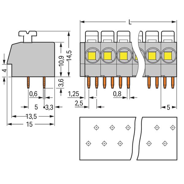 PCB terminal block push-button 2.5 mm² gray image 3